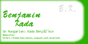 benjamin kada business card